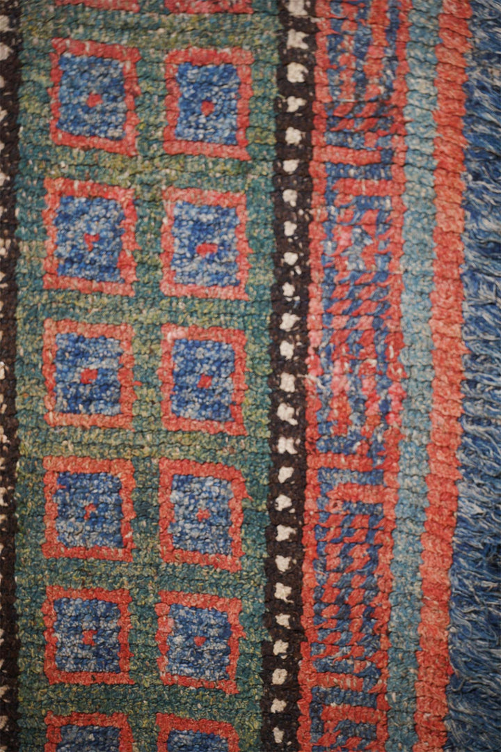 Tibetan Warp-Faced Runner | Monastic Geometric Column | Detail View